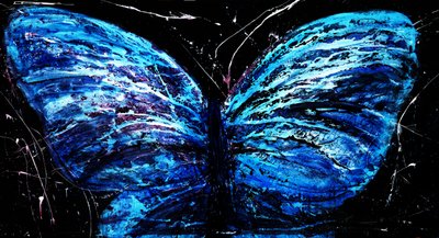 Levendige blauwe vlinder door RodMacIver