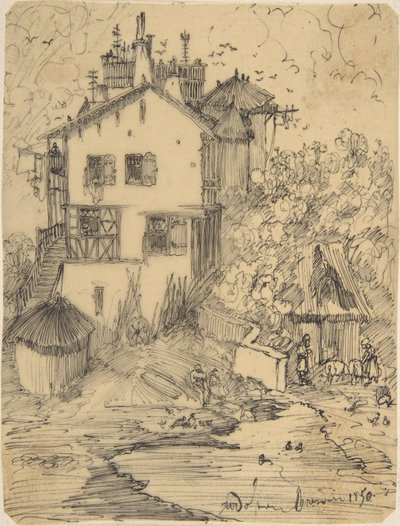 Een rustiek landhuis door Rodolphe Bresdin