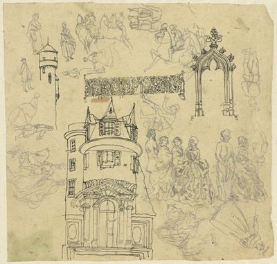 Architectuur en figuren door Rodolphe Bresdin