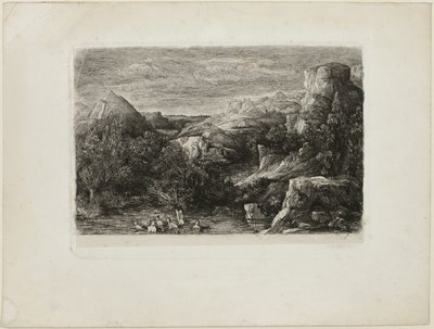 Baden in een Bergpoel door Rodolphe Bresdin