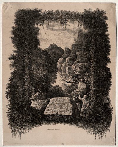 Eerste frontispice voor Fabels en Sprookjes door Thierry-Faletans, 1868 door Rodolphe Bresdin
