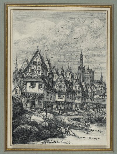 Vissershaven door Rodolphe Bresdin