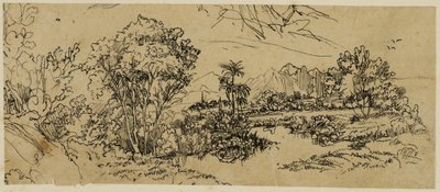 Landschap aan de westkust door Rodolphe Bresdin