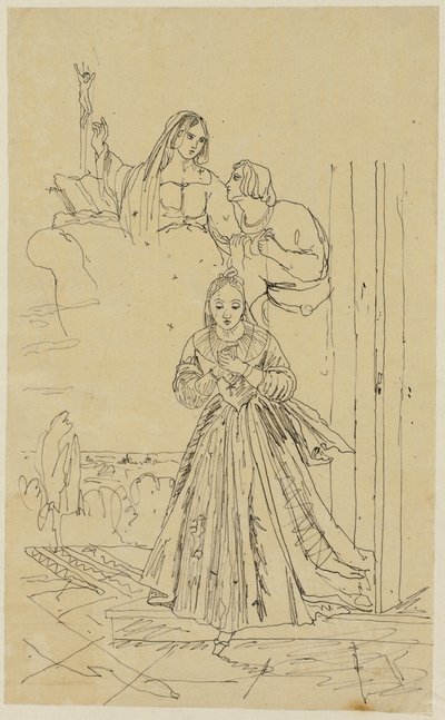Toevlucht in gebed door Rodolphe Bresdin
