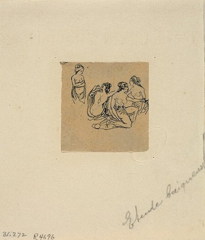 Studie van baders door Rodolphe Bresdin