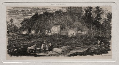 De boerderij, 1861 door Rodolphe Bresdin