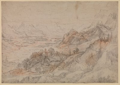 Berglandschap - Inn Valley in Tirol, 1607 door Roelandt Jacobsz. Savery