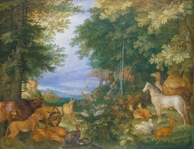 Orpheus betovert de dieren met zijn muziek door Roelandt Jacobsz. Savery