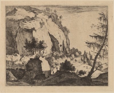 Rotsachtig Landschap met Spar: pl.4 door Roelant Roghman and Melchior Küsel