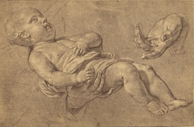 [Tekening van een baby en twee volwassen handen door Philippe de Campaigne]. door Roger Fenton