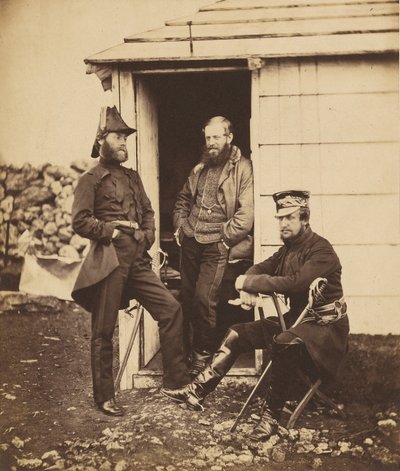 Officieren van de staf van luitenant-generaal Sir G. Brown door Roger Fenton