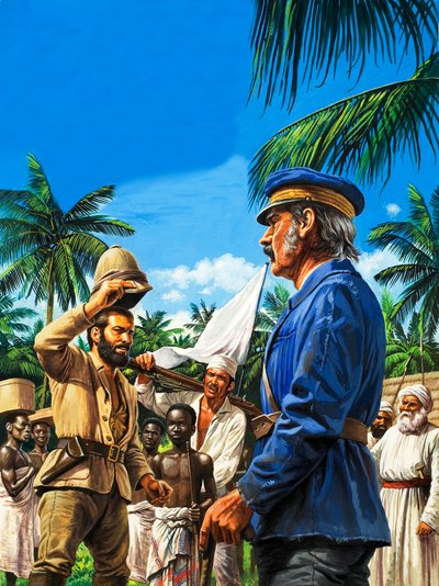 Henry Stanley begroet David Livingstone door Roger Payne