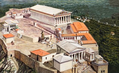 De Akropolis en het Parthenon door Roger Payne