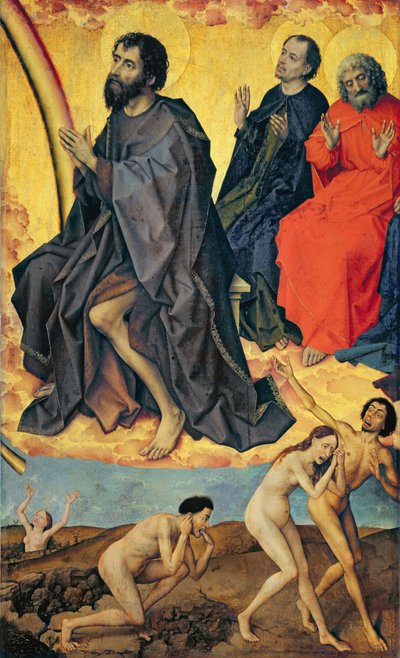 De Verdoemden op weg naar de Hel en het Hemelse rijk van Heiligen, uit het Laatste Oordeel, ca.1445-50 door Rogier van der Weyden