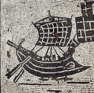 Een schip in de haven van Ostia door Roman