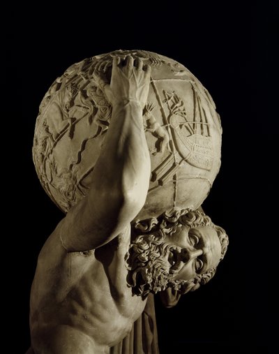 Atlas, kopie van een Grieks Hellenistisch origineel (detail) door Roman