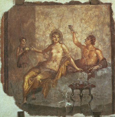 Banketkoppel met een slaaf, uit Herculaneum door Roman
