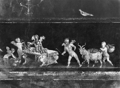 Cherubijnen die bloemen verkopen, fries uit de Oecus van het Huis van de Vettii, ca. 50-79 AD door Roman