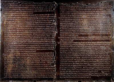Claudienne tafel: toespraak van Claude (Claudius of Clodio) door Roman