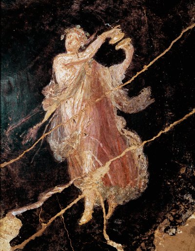Danser met cimbalen (fresco) door Roman