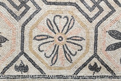 Geometrisch patroon van de Via san Rocchino domus, 2e eeuw na Christus (mozaïek) door Roman