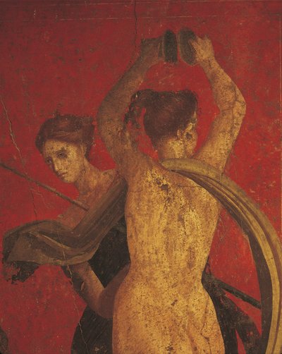 Inwijdingsrituelen van de cultus van Dionysus, fresco uit de Villa Dei Mysteri door Roman