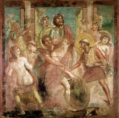 Odysseus vindt Achilles tussen de dochters van Lycomedes (fresco, 2e eeuw n.Chr.) door Roman