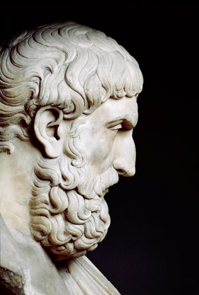Portret van Epicurus, Griekse filosoof door Roman