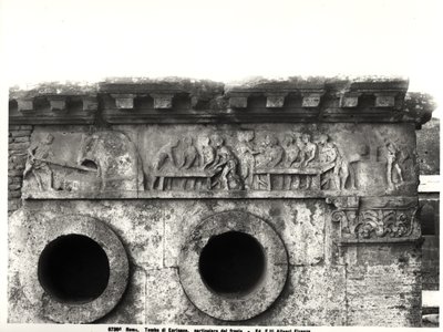 Reliëf van de fries die het proces van brood maken uitbeeldt, ca. 30 v.Chr. (detail) door Roman