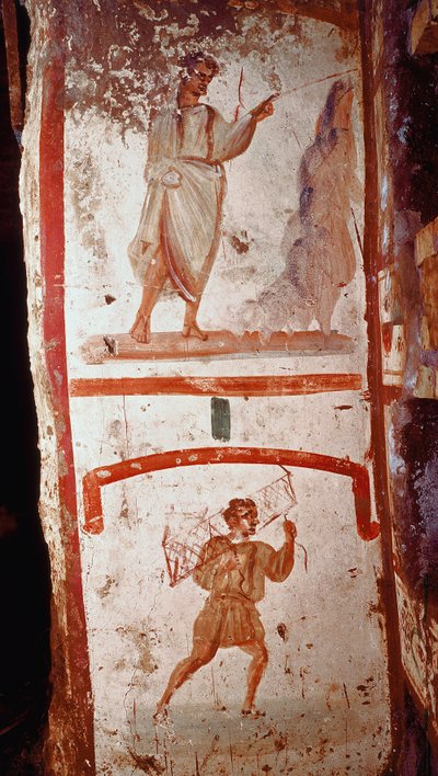 Romeinse kunst: wonder van de bron en wonder van de oorlog van de verlamde. Fresco