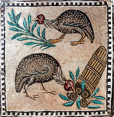 Romeinse kunst: mozaïek dat parelhoenders voorstelt. 1e of 2e eeuw v.Chr. Rome, Museo Nazionale Romano door Roman