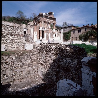Romeinse kunst: uitzicht op het Capitool (capitolium), 73 n.Chr., Brescia, Italië door Roman