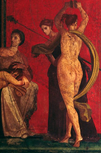 Scène uit de Inwijding in de Dionysische mysteriën, Triclinium van de Villa van de Mysteriën, Pompeii (UNESCO Werelderfgoedlijst) door Roman
