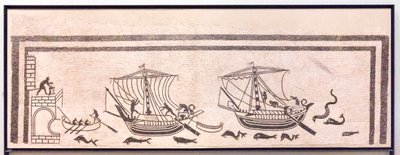 Schepen naderen een haven door Roman