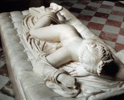 Slapende Hermafrodiet (marmeren sculptuur, 2e eeuw v.Chr.) door Roman