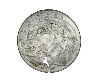Wint Hill-kom, gegraveerd met een jachtscène, waarschijnlijk uit de Rijnland, Romeins, 4e eeuw (glas) door Roman