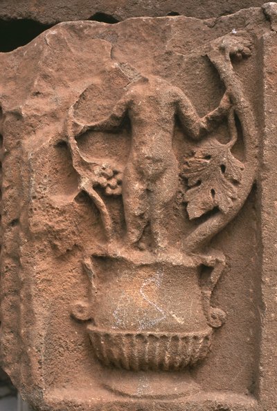 Architectonisch fragment met gesneden decoratie, Sertius Markt, Hoge Keizerlijke Periode (27 v.Chr.-395 n.Chr.) door Roman Imperial Period