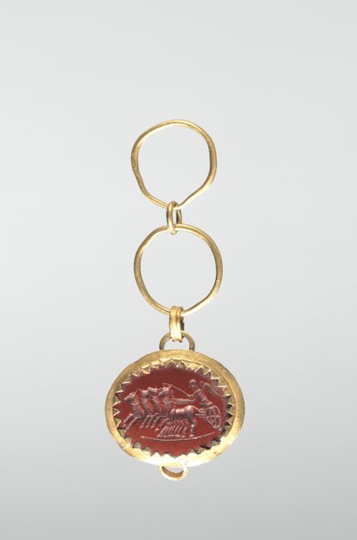 Intaglio met Overwinning in Wagen door Roman Imperial Period