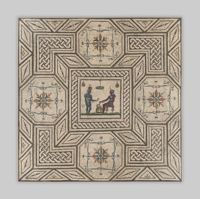 Mozaïekvloer met Egyptiserende scène, ca. 130-150 na Christus door Roman Imperial Period