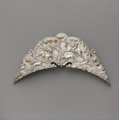 Zilveren handvat van een grote schaal, 2e- begin 3e eeuw n.Chr. door Roman Imperial Period
