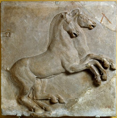 Bige (twee-wielige Romeinse tank getrokken door twee paarden) (reliëf) door Roman Roman