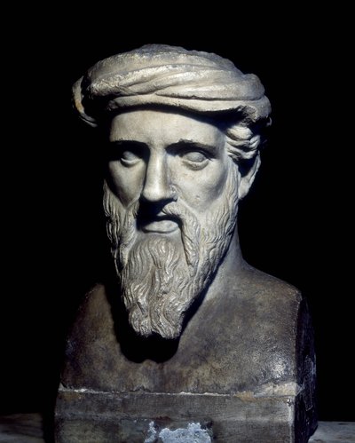 Buste van Pythagoras (6e v.Chr.), Musei Capitolini, Rome door Roman Roman