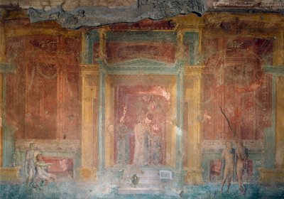 Fresco die Iphigenia in Tauris uitbeeldt, Huis van Pinarius Cerialis, Pompeii (Unesco Werelderfgoed), Campania, Italië, Romeinse beschaving door Roman Roman