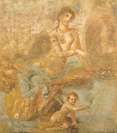 Fresco met Orestes, Pylades en Iphigenia, uit Huis van Gouden Cupido