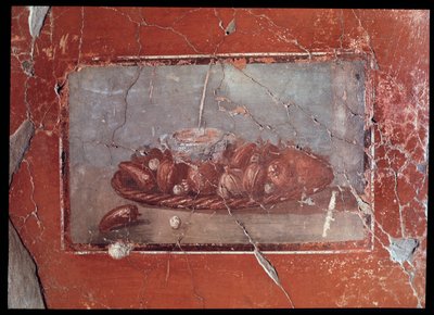 Fresco van Cryptoporticus van casa dei cervi, 5e eeuw v.Chr.-1e eeuw n.Chr. door Roman Roman