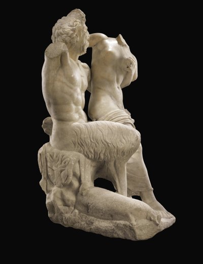 Pan en Hermafrodiet, ca. 1e eeuw na Christus door Roman Roman