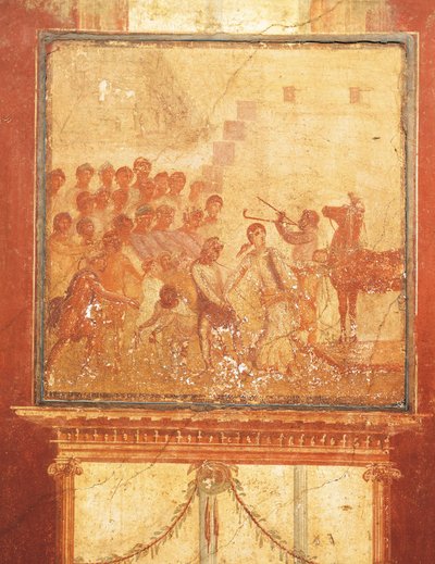 Trojaans Paard, fresco uit het Huis van Menander, Pompeii, Campania, Romeinse Beschaving door Roman Roman