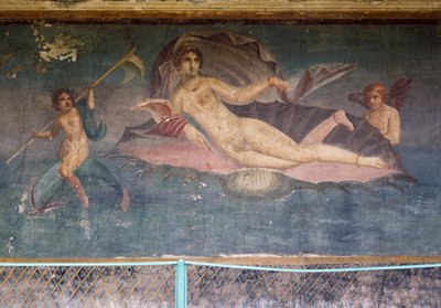 Venus in schelp, fresco uit peristylium in Huis van Venus in de Schelp, Pompeii (UNESCO Werelderfgoedlijst) door Roman Roman