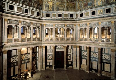 Interieur van de Doopkapel van Johannes de Doper (Doopkapel van Florence) door Romanesque
