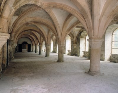 Uitzicht op scriptorium door Romanesque